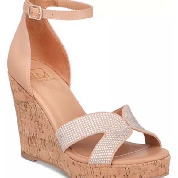 nude wedges macys